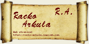Racko Arkula vizit kartica